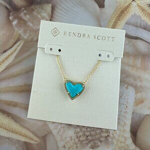 Kendra Scott Ari Heart turquoise gold necklace